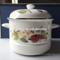 enamel steamer pot with high quality full decal and enamel lid